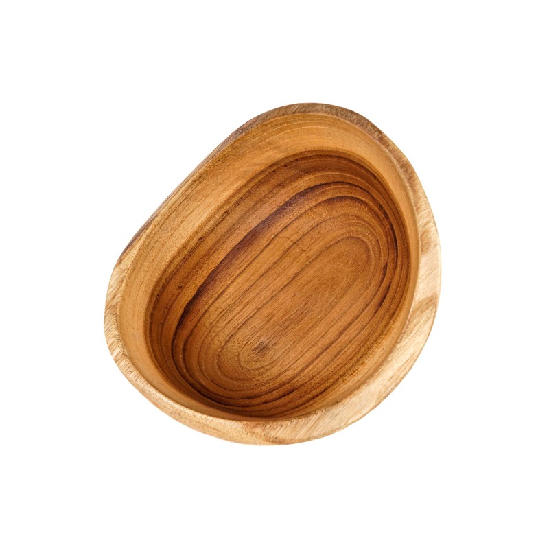 Windalf Rustikale Natur Teakholzschale LARY Ø 12 cm Schmuckschale Seifenschale