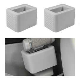Augeny 2 PCS Seat Belt Buckle Holder, Silicone Auto Rear Seatbelt Buckle Booster to Makes Receptacle Stand Upright for Easy Access, Universal Vehicle Seatbelt Buckle for Kids (Light Gray)