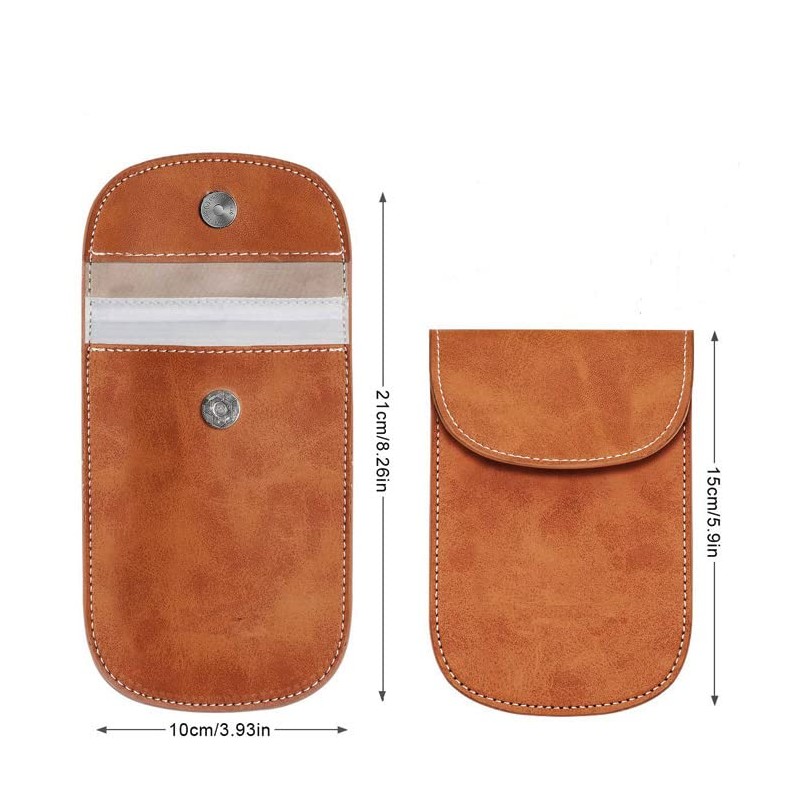 Mayfield Faraday RFID Signal Blocking Pouch – Genuine Black Leather,