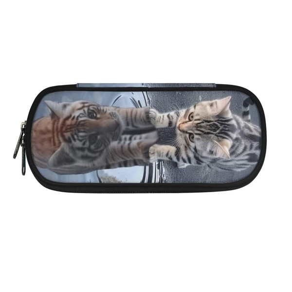 Howilath Cat Reflect Tiger Pencil Case for Teenage Boys Big
