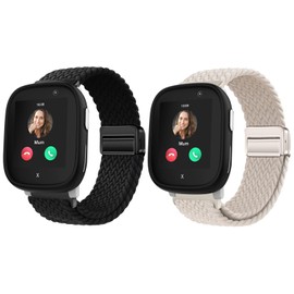 Harikiri Pack of 2 Woven Magnetic Bracelets Compatible with Xplora X6/X6 Pro/Anio 6, Breathable, Adjustable, Child-Friendly (Multi-Colour)