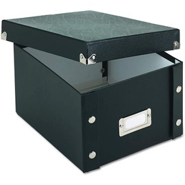 Snap-N-Store Index Card Holder - Collapsible Organizer Box fits 1100 5x8-Inch Flash Cards - Business, Recipe, or Note Card Storage Boxes - 2 Pack, Black