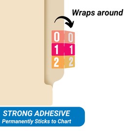 Doctor Stuff - File Folder Labels, Number 2, TAB Products Fluorescent Match - TBNV Series Chart Stickers, Light Orange, 1/2" x 1", #2, 500/Roll