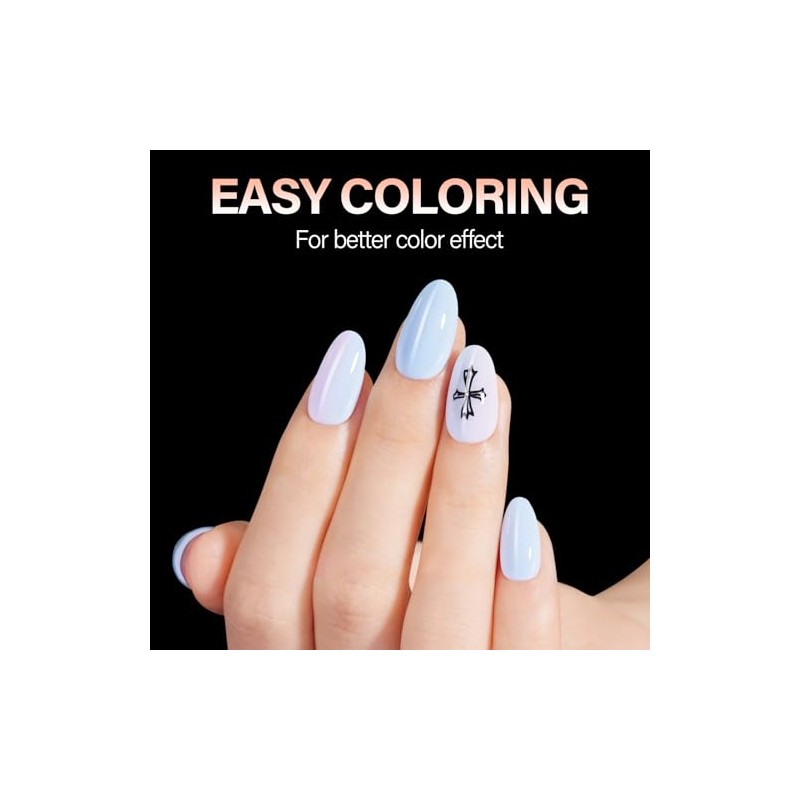 AILLSA Uñas postizas cortas, ovaladas y redondas, 504 unidades, de