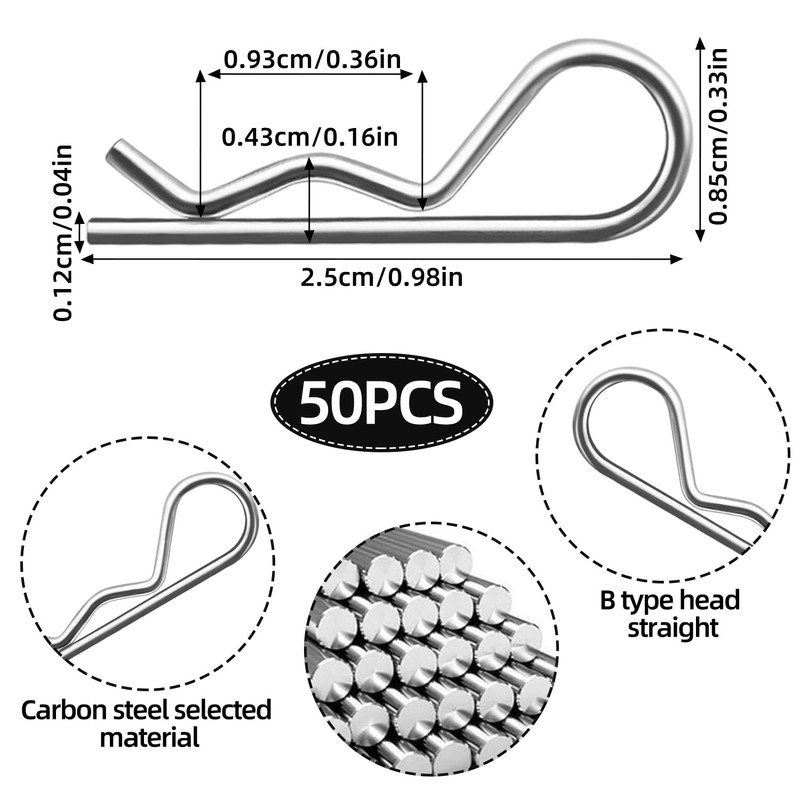 50 Pcs Stainless Steel RC Car Body Clips for 1/10