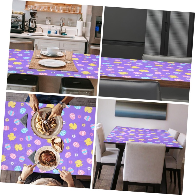 LIFKOME 2pcs Easter Tablecloth Cover for Festive Dining Home and