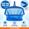 Pool Leaf Rake with Deep Mesh Bag, Heavy-Duty Pool Skimmer
