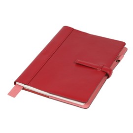 Lightex Notebook Cover, B5 Size, Genuine Leather, Bi-Color, Notebook Cover, B5 Size, Genuine Cow Leather, Diary, Notebook, Notebook, B5-monoleather (Red)