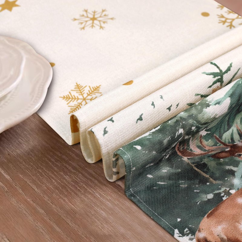Aisybaklyn Table Runner Modern Table Runner Outdoor Christmas Elk Pattern