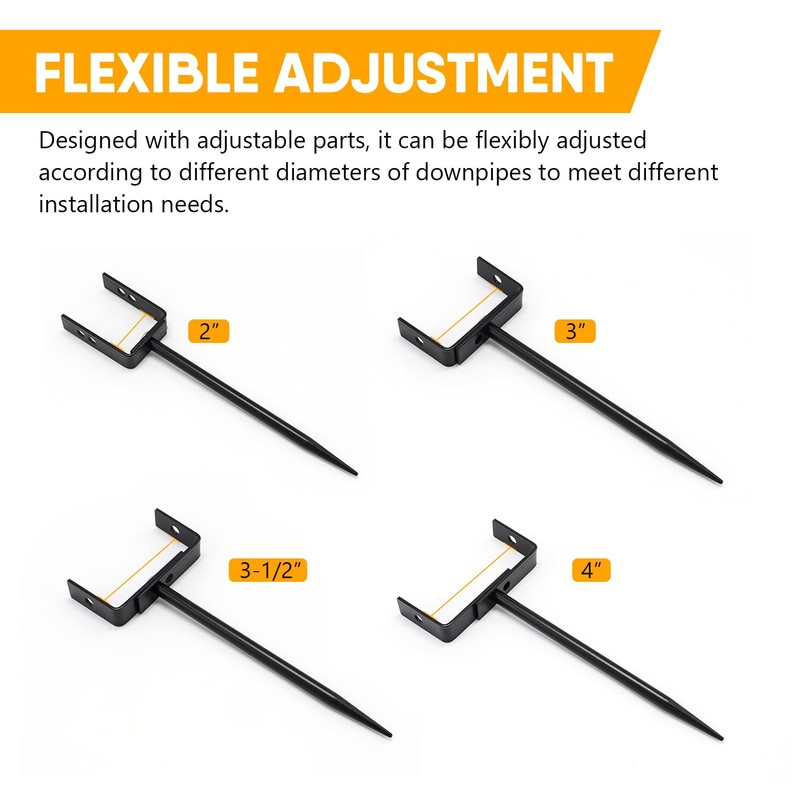 QZATTCAEN Rainwater Downspout Bracket - Heavy-Duty Galvanized Iron with Eco-Friendly