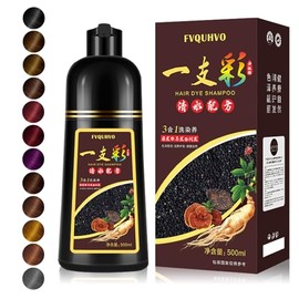 Champú Café Natural para Color de Cabello 500Ml | Fórmula de Actualización, Champú para Colorear El Cabello A Base de Hierbas 3 En 1, Nutriente y Teñido para El Cabello para Hombres Mujeres, C