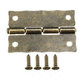 sourcing map 1.4" Antique Bronze Hinges Retro Carved Hinge Replacement with Screws 2pcs