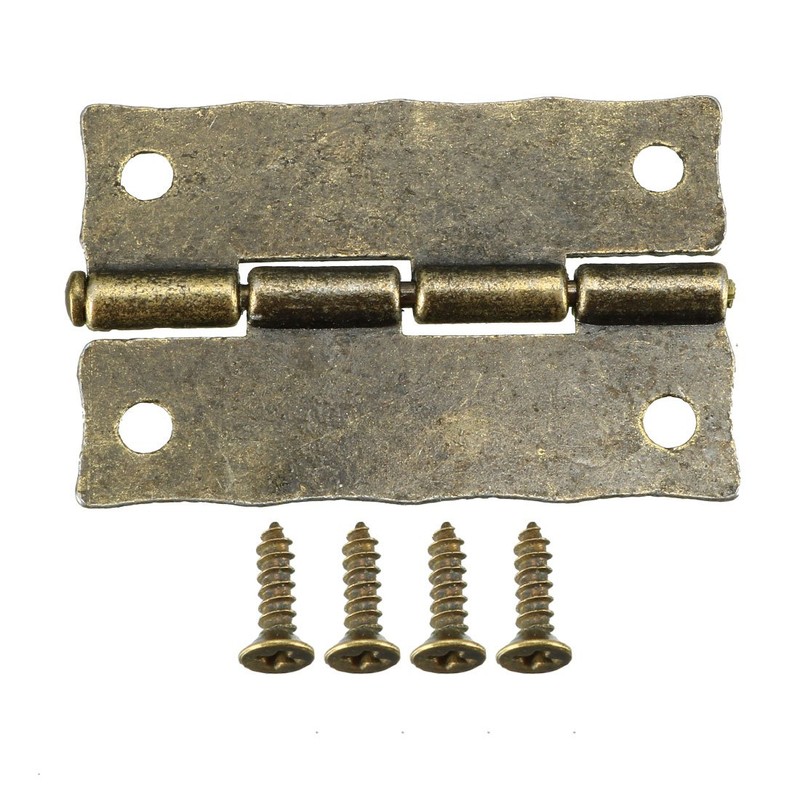 sourcing map 1.4" Antique Bronze Hinges Retro Carved Hinge Replacement