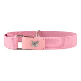 Ladeheid P15G Girls' Elastic Belt 1-6 Years 34-65 cm, Pink/Butterfly