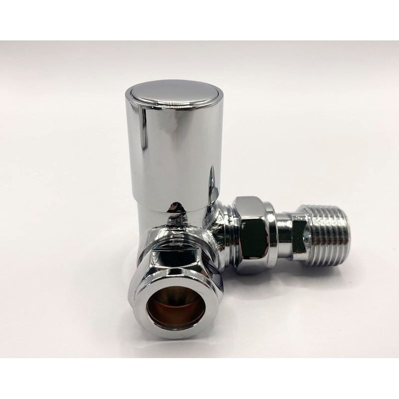 Greenedhouse Sofia Chrome Central Heating Corner Valve for Radiators and