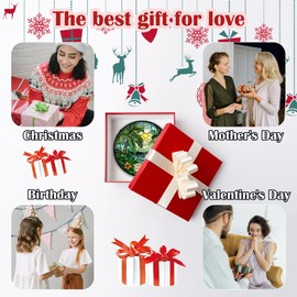 DASTOLL Stained Glass Window Hanging, Green Beach Scenery Suncatcher Diamond Glass Panel Hangings Sun Catchers Decor for Birthday for Women, Men, Wife, Aunt, and Mom 9.8 in