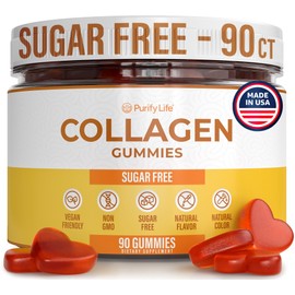 Sugar-Free Marine Collagen Gummies (90 Collagen Chews) Potent 500mg Collagen Gummy for Hair Growth, Healthier Skin & Nails, Pore Reducer & Elasticity Hydrolyzed, Gluten Free, Boosted w Shuddha Gugulu