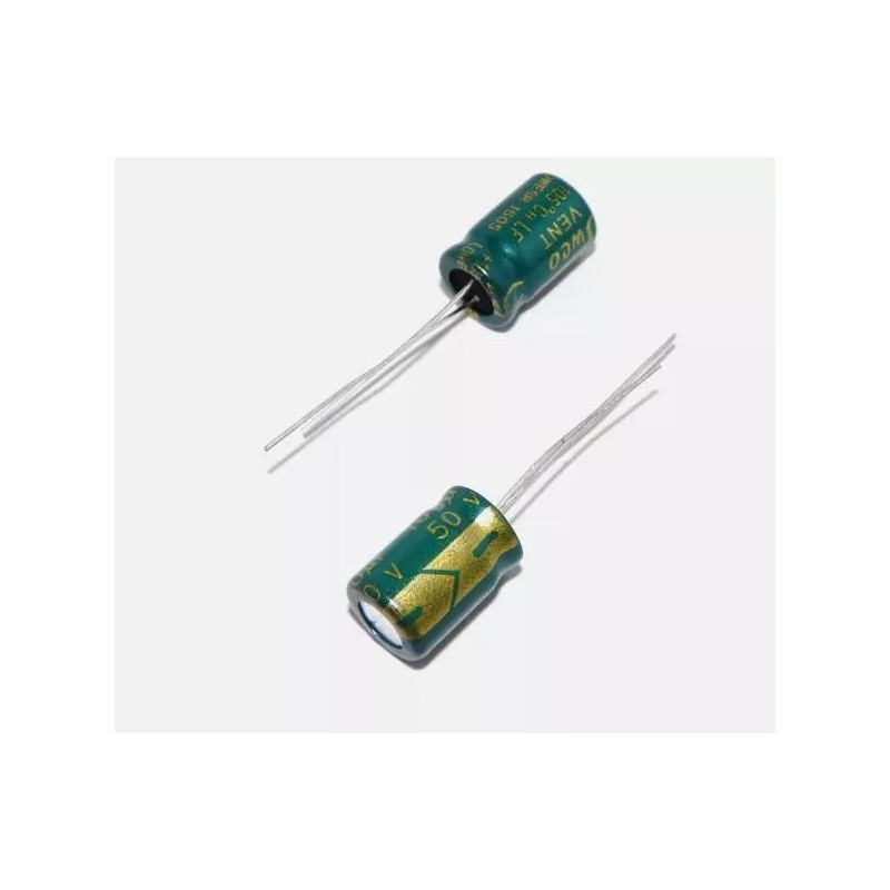 100uF 50V Low ESR 105C Electrolytic Radial Capacitors - Package