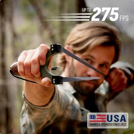 Scout XT Professional Slingshot Kit with Target, Clay Ammo & Replacement Bands – Powerful Outdoor Target Shooting Sling Shot Set for Adults and Teens
