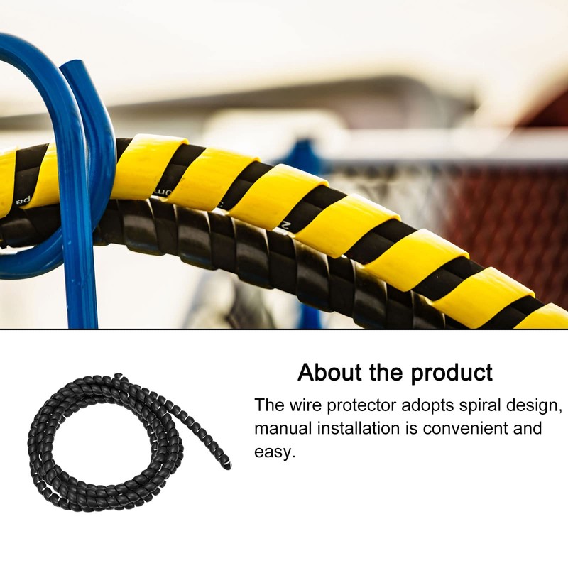 Rebower Spiral Tube Wrap Management Pipe Flexible Cord PP Polyethylene