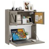 ARTETHYS Wall Mounted Desk with LED Light Farmhouse Multifunctional Fold