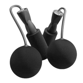 6.5cm Cordless Jump Rope with Heavy Ball Dual Bearing Silent Fitness Wire Rope for Indoor Sports Exercise Black
