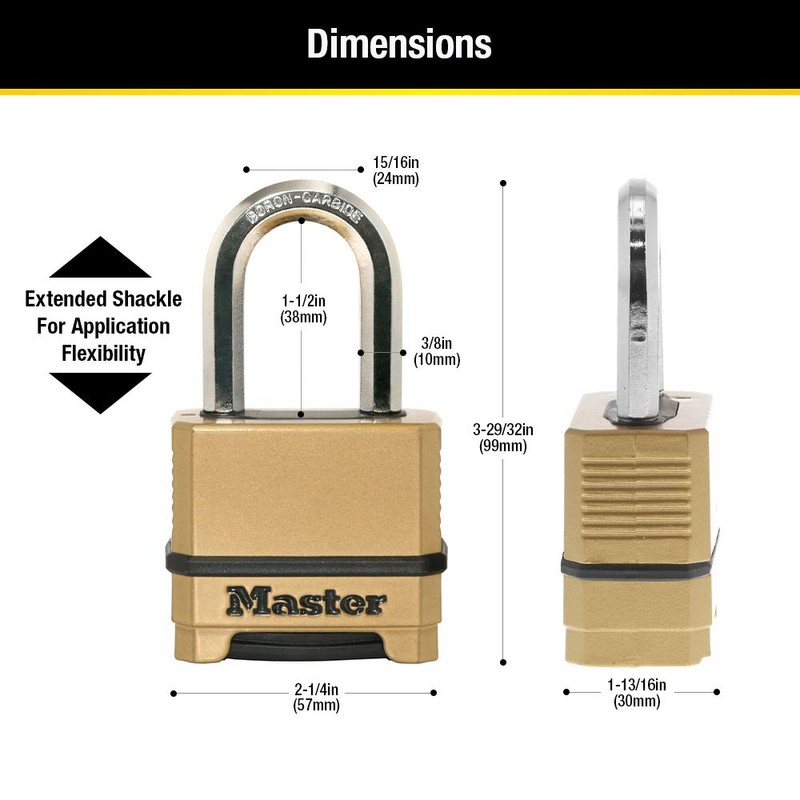 Master Lock Combination Lock, Heavy Duty Weatherproof Padlock, Resettable for