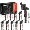 A-Premium Ignition Coils & Spark Plugs Kits Compatible with Ford