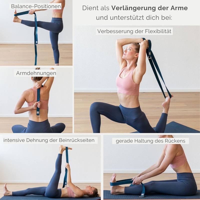 Bodhi Yoga Strap Asana Belt Made of Cotton with Metal