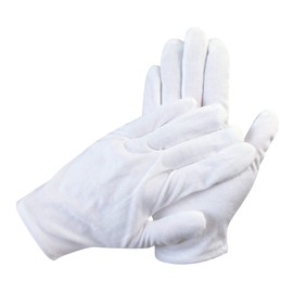 Lansonee 2 Pairs Adult White Cotton Gloves, for Formal Wear, Soft Moisturising Hand Gloves Jewellery or Photo Handling Banquets, Parade White Gloves, Tuxedo Glove Forms, Police Bands