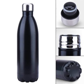 Boolavard Water Bottle Vacuum Insulated Stainless Steel Water Bottle BPA-Free Metal Sports Bottle Double Wall Insulated Cold and Warm Drinks 17 oz / 500 ml (White)