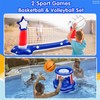 116" Large Inflatable Pool Volleyball Net & Basketball Hoop with