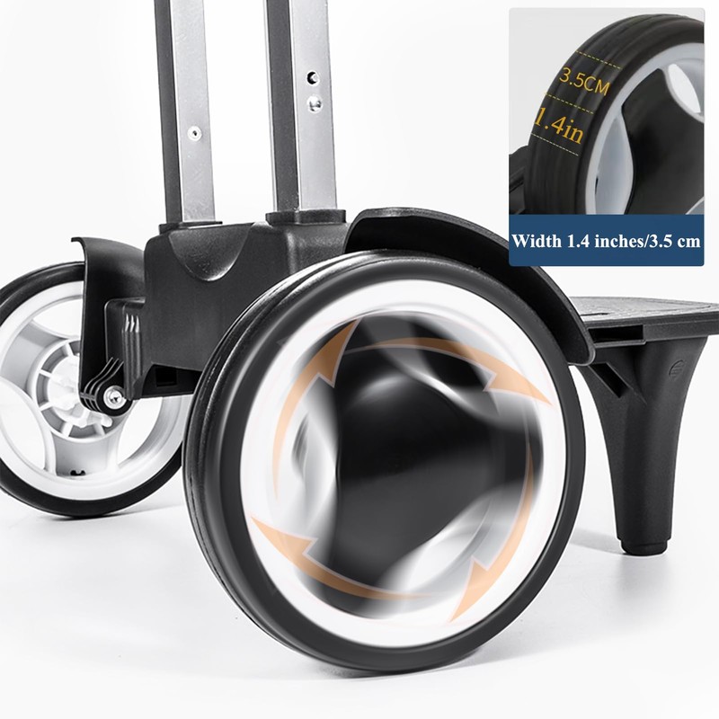 Rolling Backpack Trolley Cart with Stair-Climbing Quiet Wheels,Foldable Aluminum Frame,Adjustable
