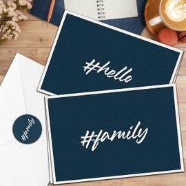 Thank you Assorted Greeting Cards with Envelopes - Set of 50 - 10 Designs For Motivational Positive Notes, Congrats, 4x6’’ Blank Note Cards - 50 Envelopes, Matching Stickers, Storage Box Included