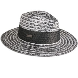 Nicole Miller Straw Sun Hats for Women, Black/White