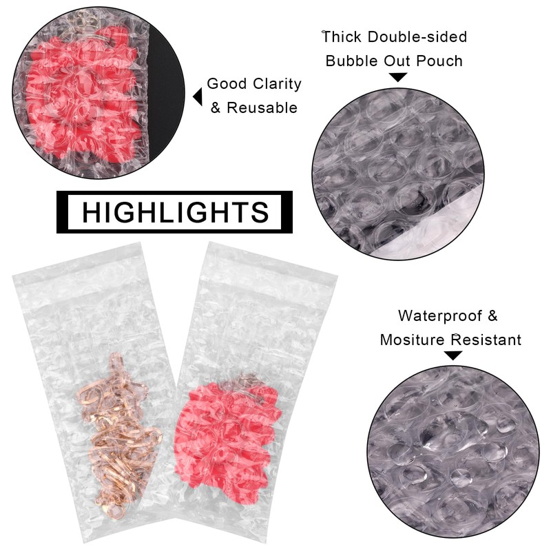 100Pcs Small Bubble Out Bag Pouches 2" x 3.15" Self-Seal