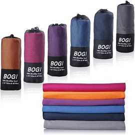 BOGI Microfiber Travel Sports Towel-Quick Dry Towel, Soft Lightweight Microfiber Camping Towel Absorbent Compact Travel Towel for Camping Gym Beach Yoga Swimming Backpacking (S:16''x32'',2Pcs-Blue)