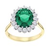 Old English Jewellers 9ct Yellow Gold on Silver Emerald Cluster
