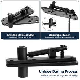 Hidden Door Hinge, Heavy Duty Door Hinge, Pivot Hinge, 570Lbs Load-Bearing, Solid Stainless Steel, Swinging Pivot Hinge 360°Rotation Hidden Door Hardware for Secret Hidden Door Bookcase Hinges