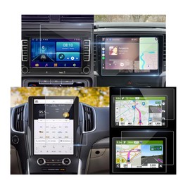 200x120mm Screen Protector for Auto Double Din Car Stereo / Car Radio / CarPlay Radio, 9H Anti-Scratch HD Rectangular Universal Tempered Glass Film for Android Auto Head Unit / GPS Navigator for Car