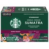 Starbucks Coffee K-Cup Pods, Single-Origin Sumatra Coffee, Dark Roast 100%
