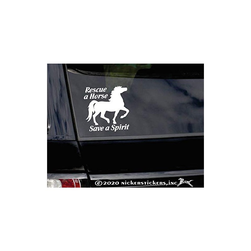 Rescue a Horse Save a Spirit Horse Trailer Vinyl Window