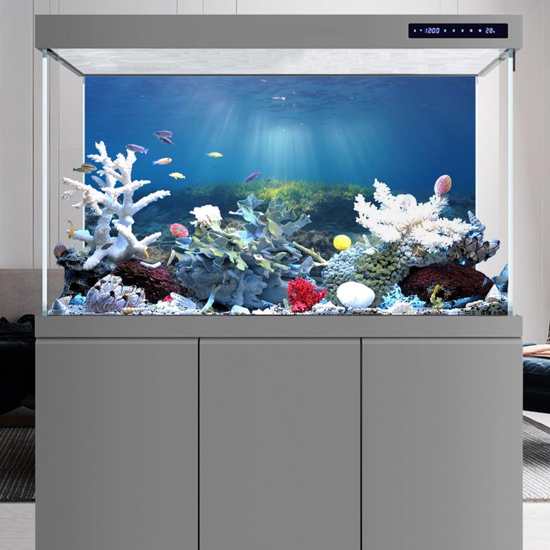AWERT Ocean Floor Fish Tank Background Underwater Stone Aquarium Background