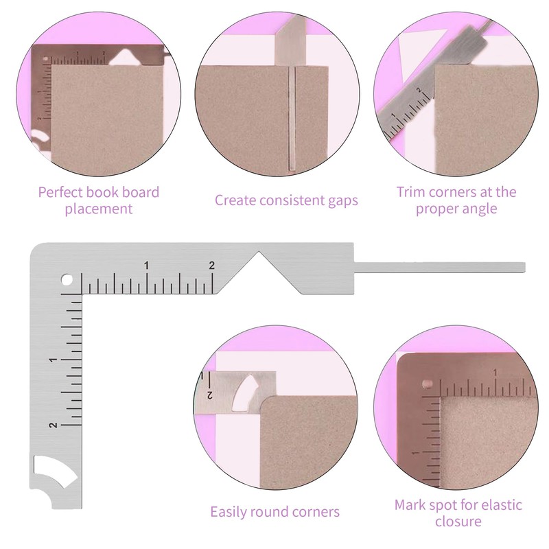 Xiciki Book Cover Guide, 5 in 1 Iron Metal Bookbinding