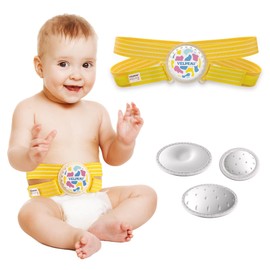 Velpeau Umbilical Hernia Belt Baby Newborn -Anti Displacement Slip -with 3 Compress Pads -Belly Button Band Navel Truss Abdominal Binder, One Size＜18"