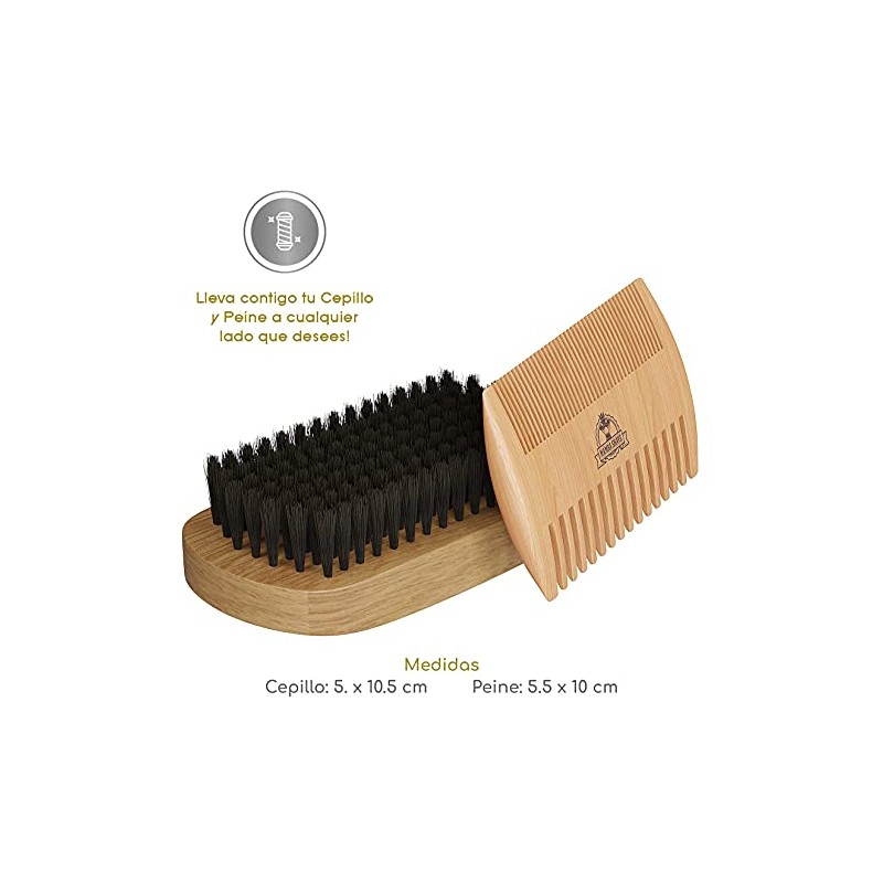 Mamba Shave Kit de Peine y Cepillo para Barba. Rattle