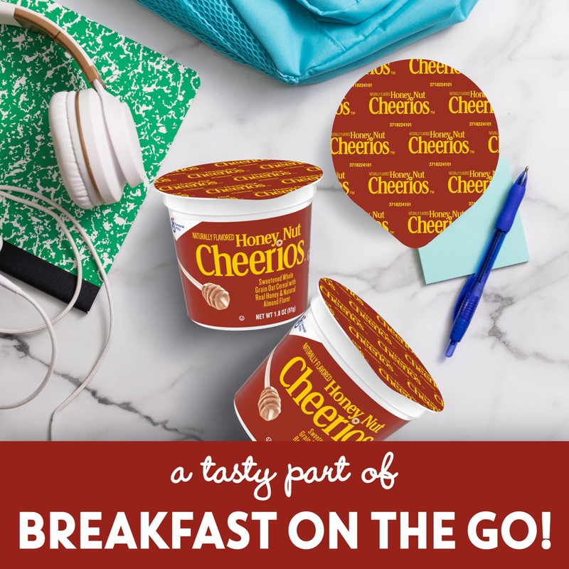 Honey Nut Cheerios Breakfast Cereal Cup, Gluten Free, Single Serve