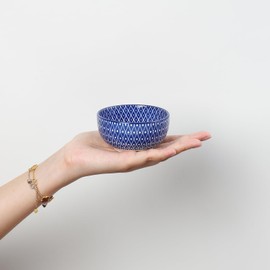 Selamica Ceramic 4 OZ Dipping Bowls Set, 3.5 Inch Mini Bowls for Dipping, Side Dishes, Microwave Dishwasher Safe, Set of 6, Vintage Blue