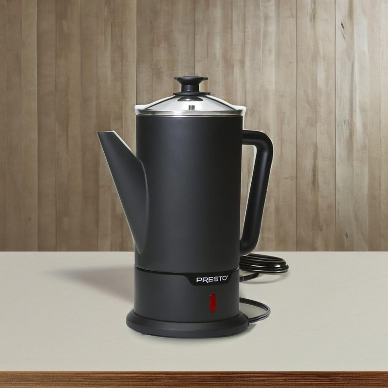 Presto 02815 12-Cup Cordless Coffee Percolator - Stainless Steel, Modern