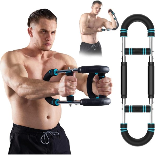 HOTWAVE Twister Arm Exerciser,Adjustable Spring Workout Bar, Forearm Blue